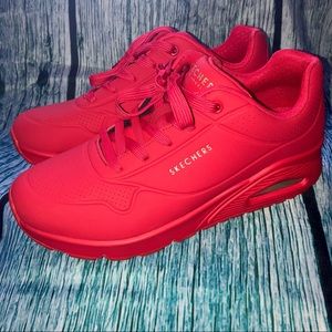 Red Women's Skechers UNO Sneaker Size 9 *Like New*